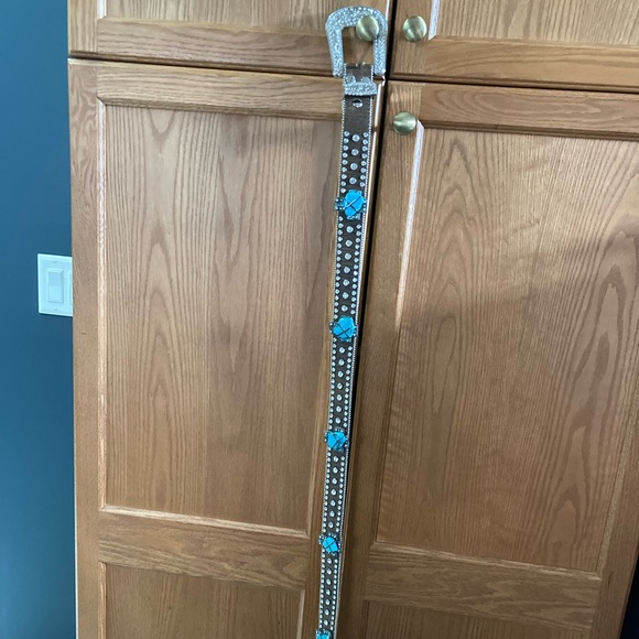 NOCONA Crystal studded turquoise  copperwire wrapped embellishments Size XL - Picture 1 of 16